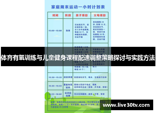 体育有氧训练与儿童健身课程配速调整策略探讨与实践方法